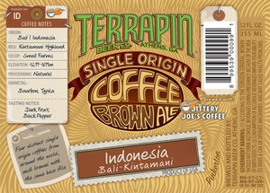 Terrapin Single Origin Coffee Brown Ale:indonesia