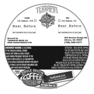 Terrapin Single Origin Coffee Brown Ale:indonesia