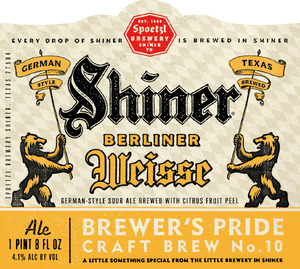 Shiner Berliner Weisse November 2016