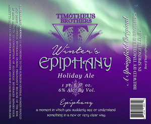 Winter's Epiphany Holiday Ale November 2016
