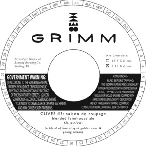 Grimm Cuvee #: Saison De Coupage