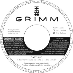 Grimm Castling: Bitter Farmhouse Pale Ale November 2016