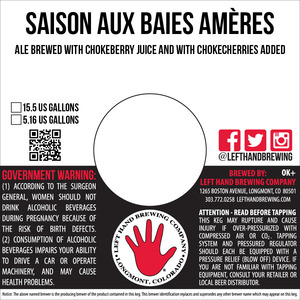 Left Hand Brewing Company Saison Aux Baies Ameres