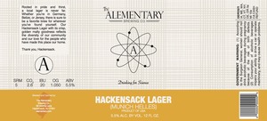 The Alementary Brewing Company Hackensack Lager November 2016