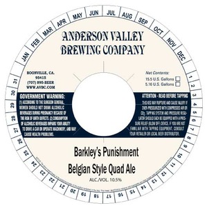 Anderson Valley Brewing Company Barkley's Punishment November 2016