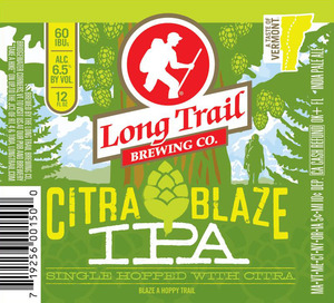 Long Trail Brewing Company Citra Blaze IPA November 2016