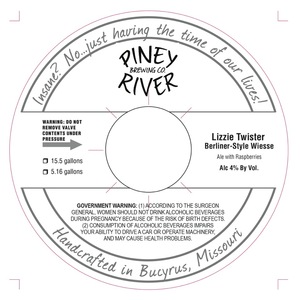 Piney River Brewing Co. Lizzie Twister November 2016