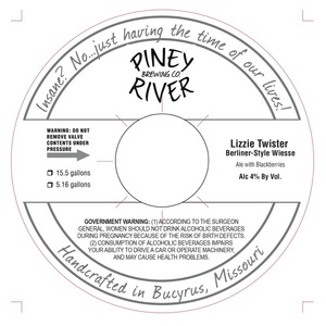 Piney River Brewing Co. Lizzie Twister November 2016