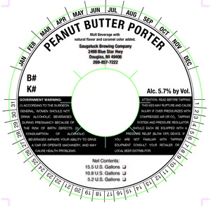 Saugatuck Brewing Co. Peanut Butter Porter November 2016