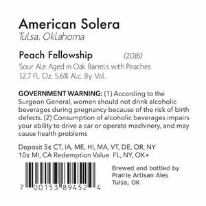 Prairie Artisan Ales Peach Fellowship