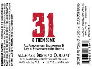 Allagash Brewing Company 31 & Then Some November 2016