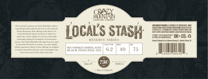 Crazy Mountain Brewing Company Local's Stash Barrel Aged Black IPA November 2016