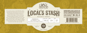 Crazy Mountain Brewing Company Local's Stash Imperial Pumpkin Ale