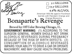 Off Color Brewing Bonaparte's Revenge November 2016