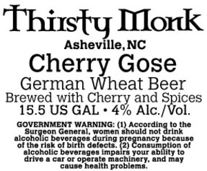 Thirsty Monk Cherry Gose November 2016