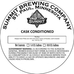 Summit Brewing Company Wit Bier November 2016