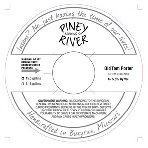 Piney River Brewing Co. Old Tom November 2016
