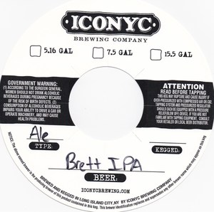 Iconyc Brewing Company Brett IPA