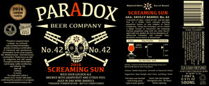 Paradox Beer Company Screaming Sun November 2016