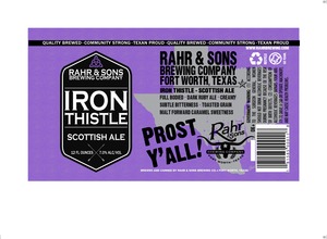 Rahr & Sons Brewing Co., LP Iron Thistle