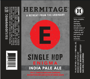 Hermitage Brewing Company Enigma December 2016