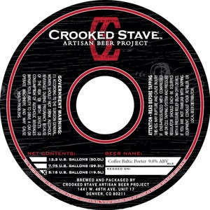Crooked Stave Artisan Beer Project Coffee Baltic Porter