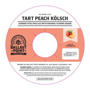 Ballast Point Tart Peach Kolsch