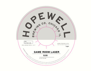 Hopewell Brewing Company Game Room Lager November 2016