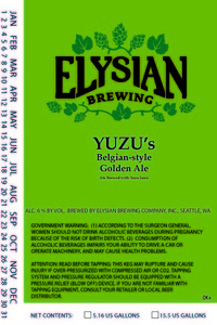 Elysian Brewing Company Yuzu's November 2016