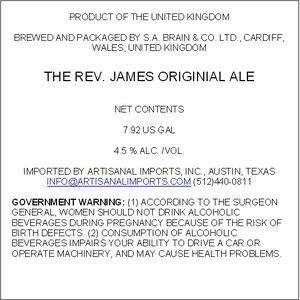 The Rev. James Original Ale November 2016