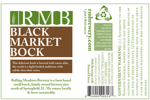 Rolling Meadows Brewery Black Market Bock