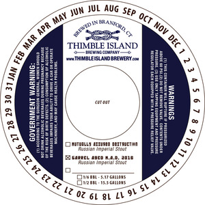 Thimble Island Brewing Company Barrel Aged M.a.d. 2016 November 2016
