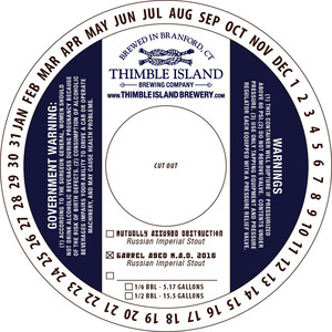 Thimble Island Brewing Company Barrel Aged M.a.d. 2016