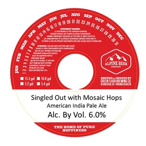 Alpine Beer Company Singled Out With Mosaic Hops