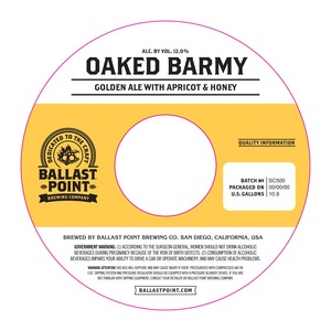 Ballast Point Oaked Barmy November 2016