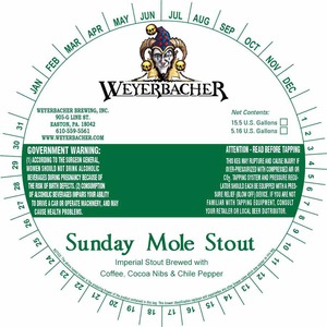 Weyerbacher Sunday Mole Stout November 2016