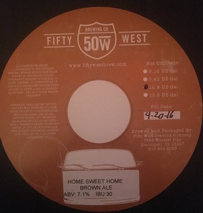 Fifty West Brewing Company Home Sweet Home November 2016