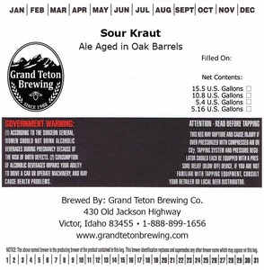 Grand Teton Brewing Sour Kraut November 2016