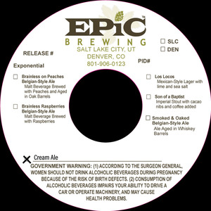 Epic Brewing Cream Ale