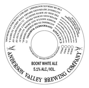 Anderson Valley Brewing Company Boont White November 2016