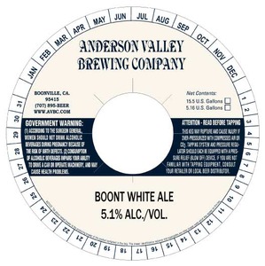 Anderson Valley Brewing Company Boont White November 2016