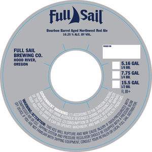 Full Sail Bourbon Barrel Aged Northwest Red Ale November 2016