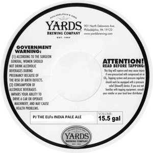 Yards Brewing Company Pj The Elfs India Pale Ale December 2016