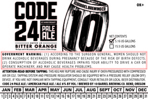 10 Barrel Brewing Co. Code 24 Bitter Orange December 2016