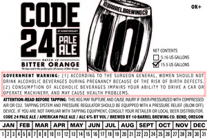 10 Barrel Brewing Co. Code 24 Bitter Orange December 2016