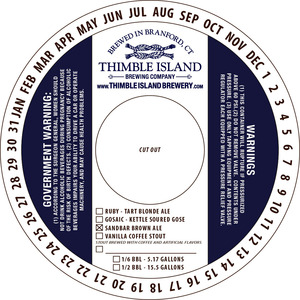 Thimble Island Brewing Company Sandbar Brown Ale November 2016