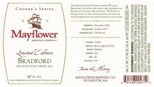 Mayflower Bradford Belgian-style Tripel Ale December 2016