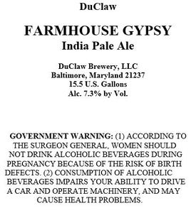 Duclaw Brewing Farmhouse Gypsy November 2016