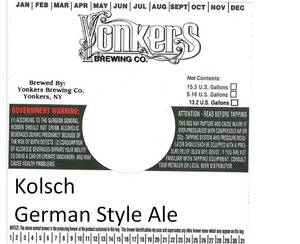 Yonkers Brewing Company Kolsch German Style Ale November 2016