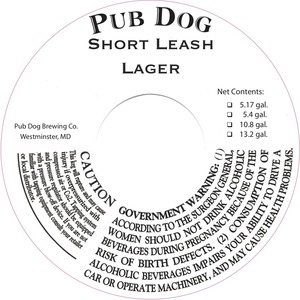 Pub Dog Short Leash December 2016